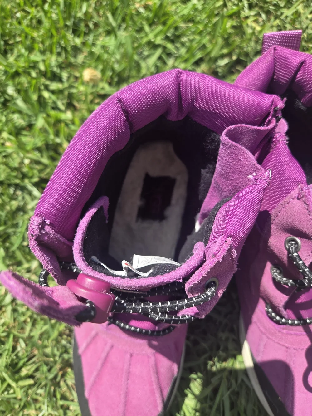 UGG Kids Purple/Black Suede Snow Boots